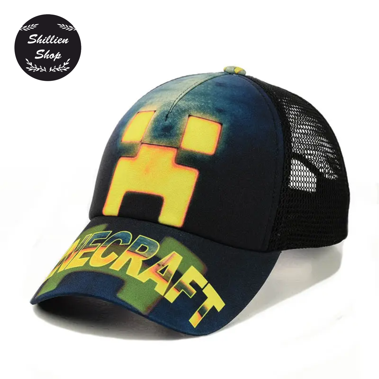 

● Детская кепка с сеткой - Майнкрафт / Minecraft ●, Черный