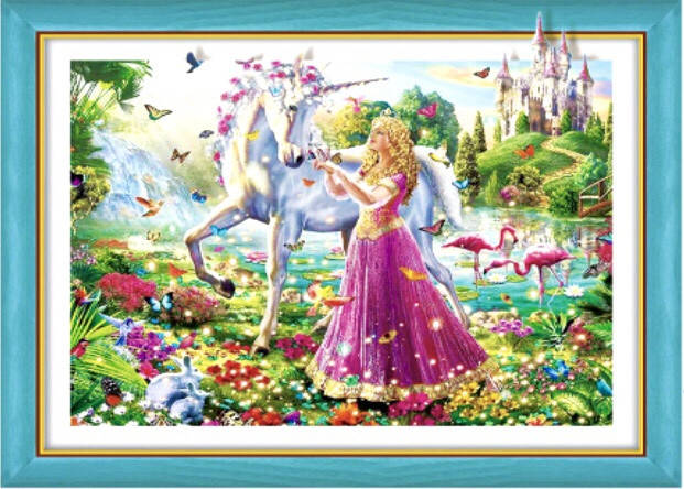 

50*40см 5D Принцесса с единорогом, алмазная живопись, полная выкладка