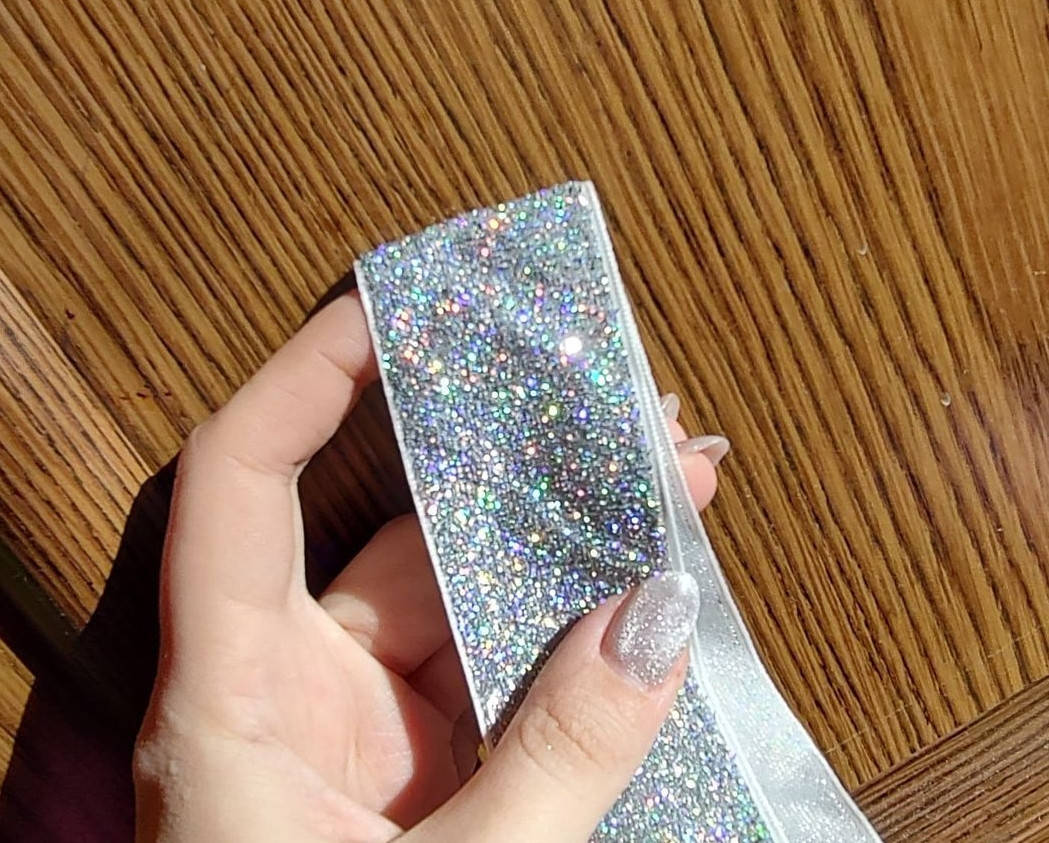 

Лента велюр (бархат) люрекс с переливом 4 см