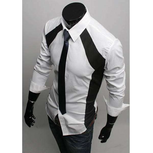 

Модная рубашка мужская (Белый)