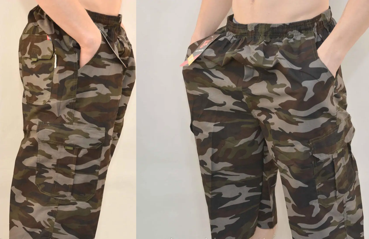 

Бриджи мужские камуфляж с накладными карманами 70,74,76р