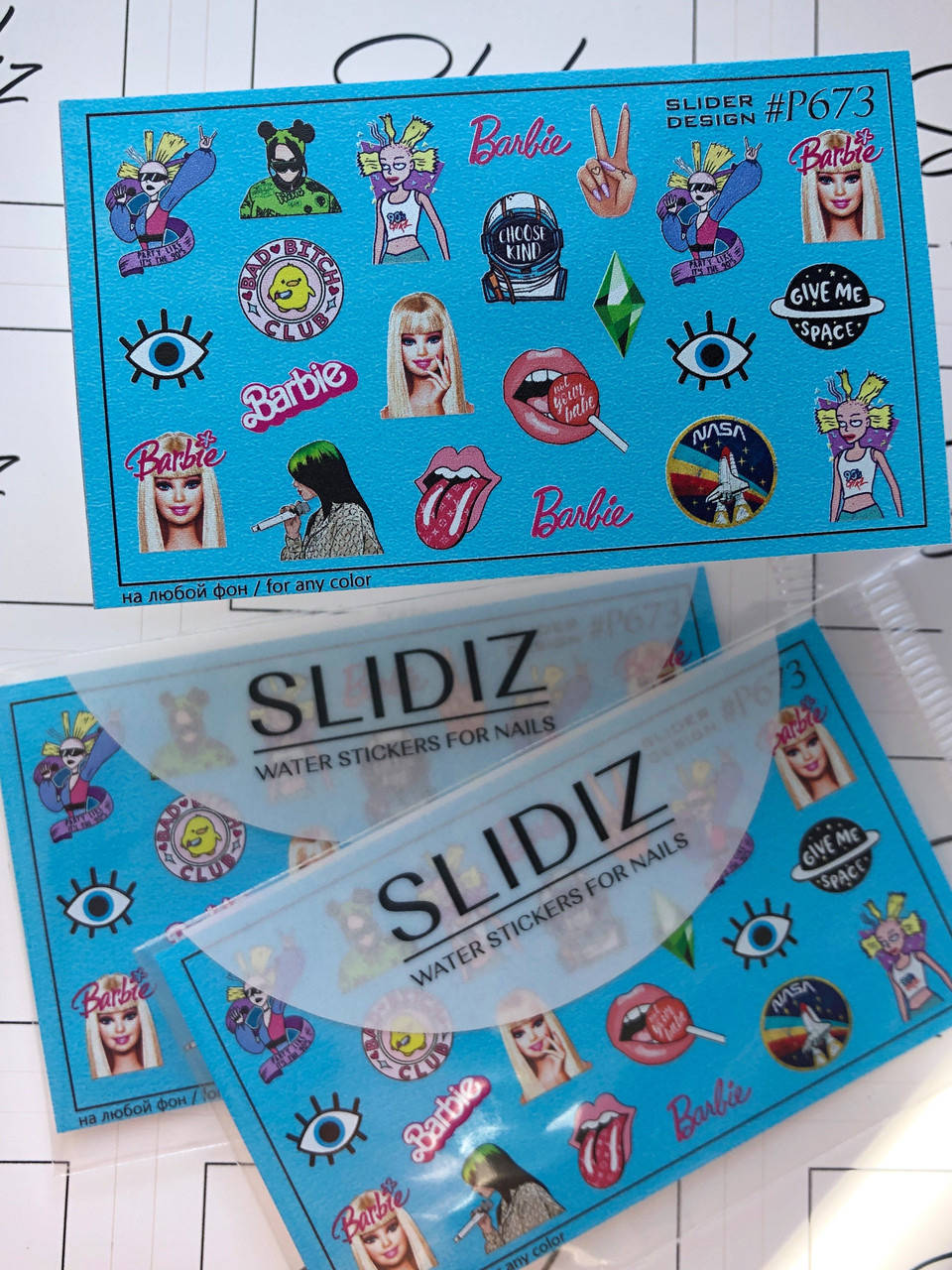 

Слайдер-дизайн SLIDIZ водная наклейка для ногтей на любой фон