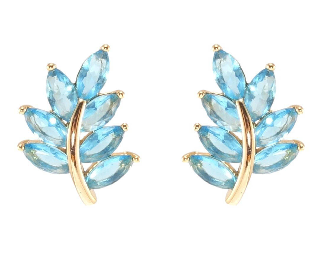 

Серьги Xuping Позолота 18K гвоздики (пуссеты) "Веточки с голубыми кристаллами"