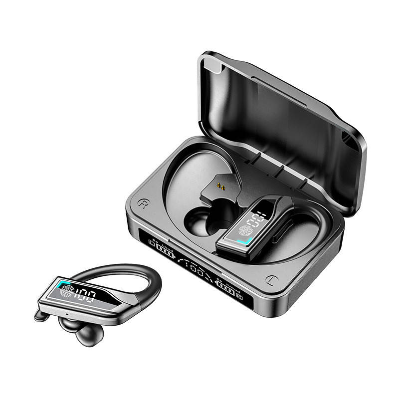 

Беспроводные bluetooth наушники True Wireless Q8 для занятий спортом с микрофоном и зарядным кейсом, Черный