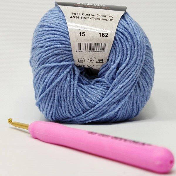 

Пряжа Джинс Jeans YarnArt, №15 васильковый (ярнарт-15джинс), Синий