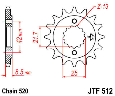 

Звезда передняя JT JTF512.16