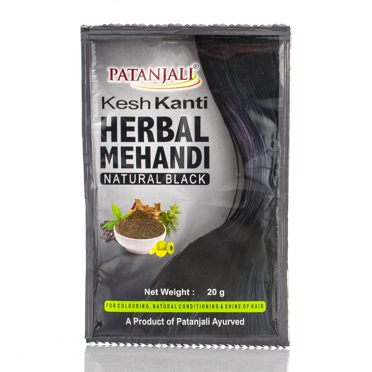 

Хна для волос Хна-краска Natural blak -"Натуральный черный" Patanjali 20 г