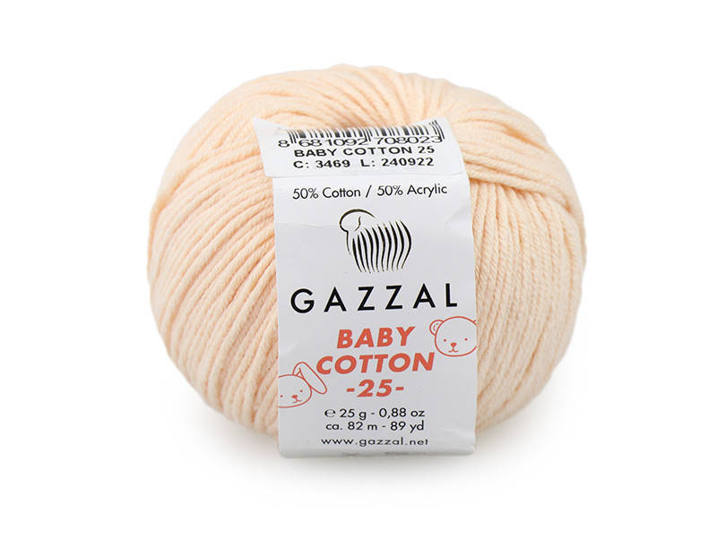 

Gazzal Baby Cotton-25, Светлый персик №3469, Розовый