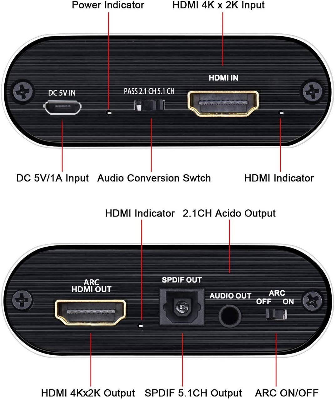 

Конвертер Kotion Each Audio Extractor HDMI - HDMI / AUDIO Black