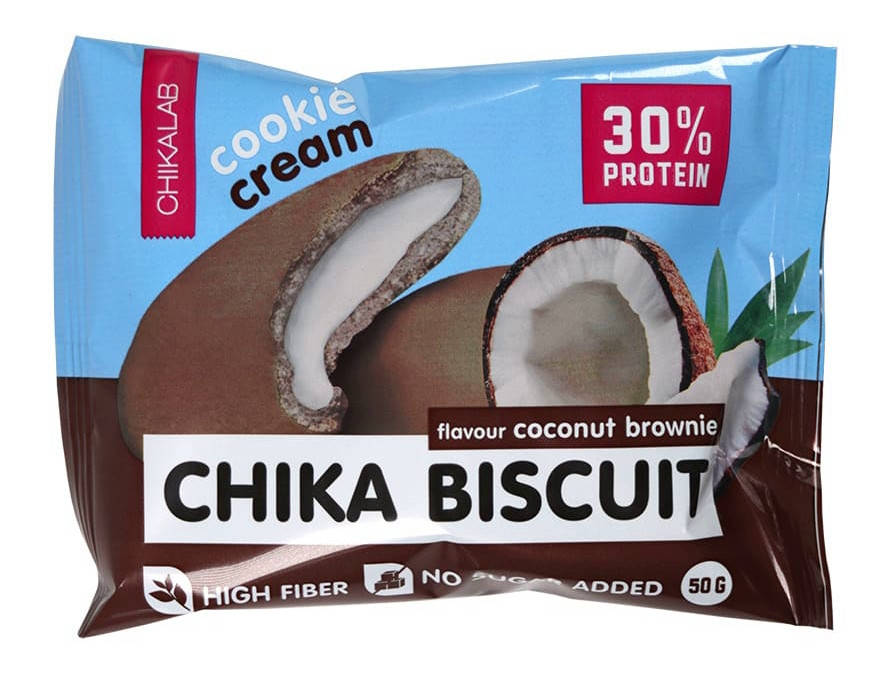 

Протеиновое бисквитное печенье Chikalab CHIKA BISCUIT Кокосовый Брауни (50 грамм)