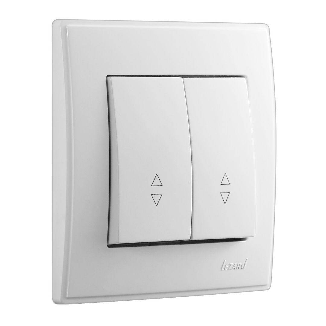 

Выключатель двойной проходной Lesya Lezard белый, врезной Лезард, встроенный монтаж 705-0202-106 переключатель