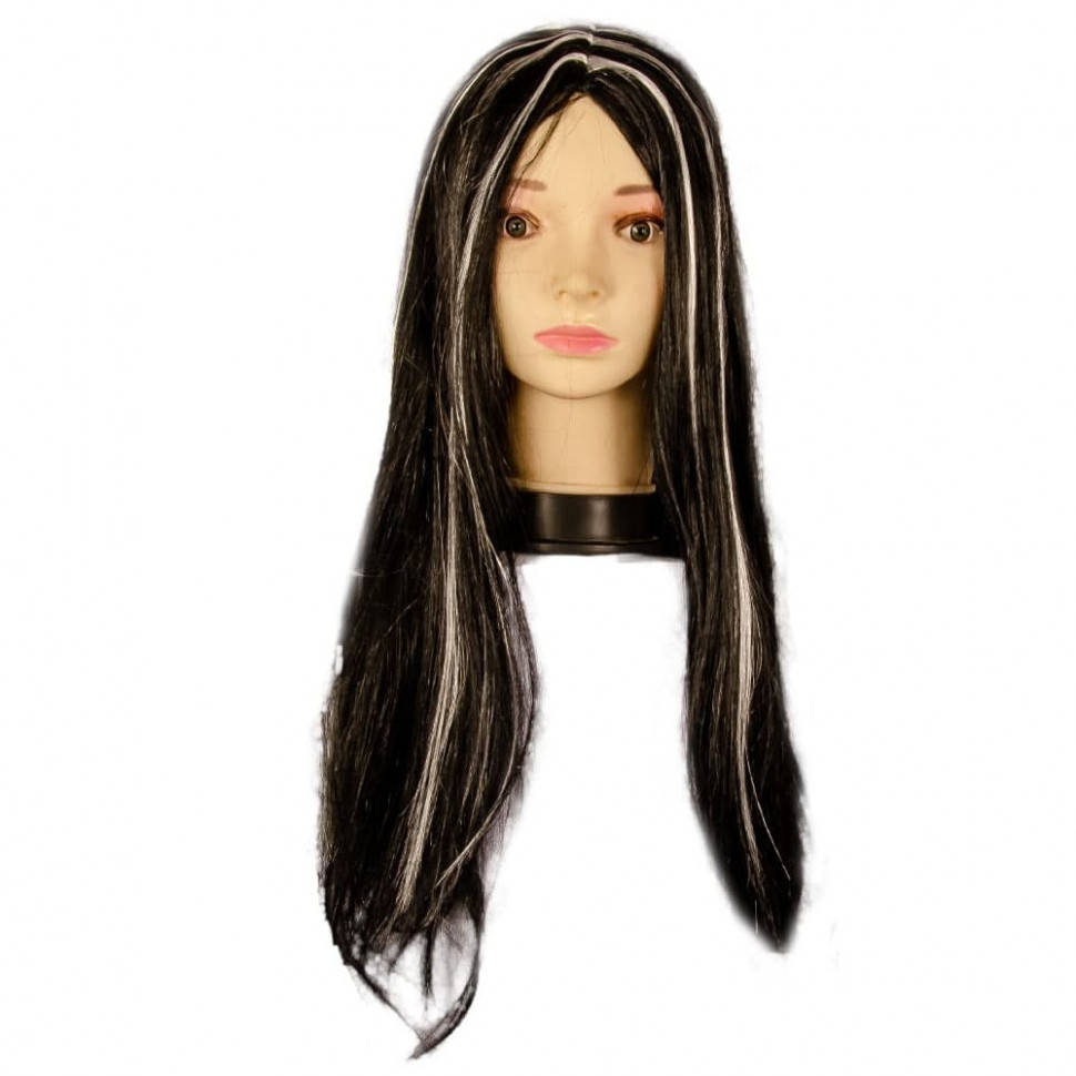 

Парик бело-черный с длинными волосами