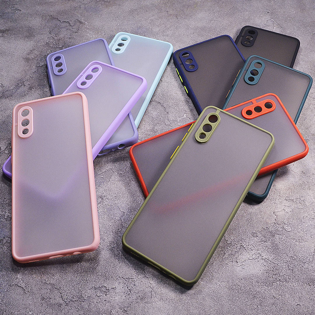 

Пластиковый чехол с цветными боками и защитой на камеру Samsung Galaxy A02 A022