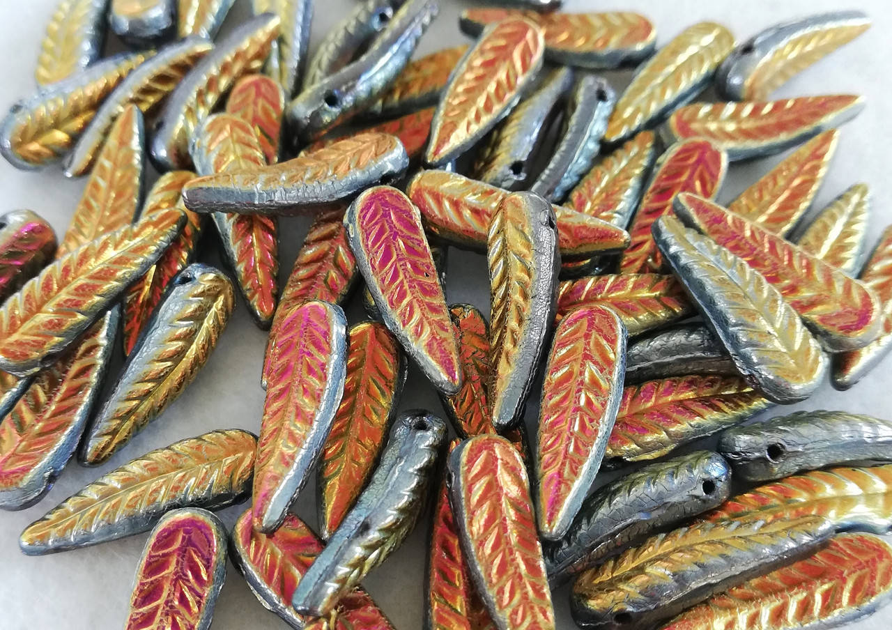 

Bird Feather Beads 5x17 mm (1 шт) Jet Full Marea