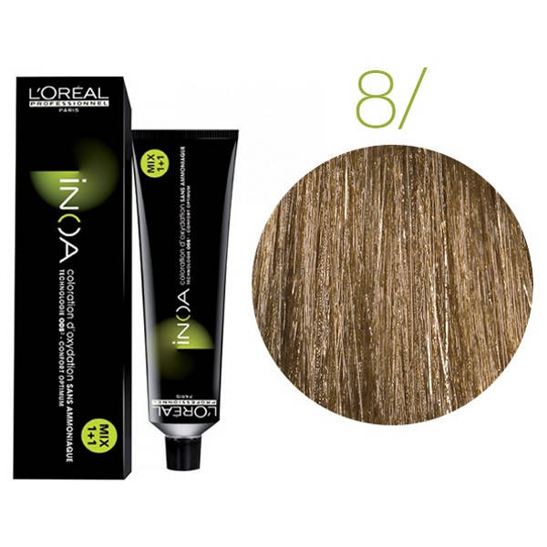 

Крем-краска для волос L'Oreal Professionnel INOA 8 Светлый блонд 60 мл (4678Gu)