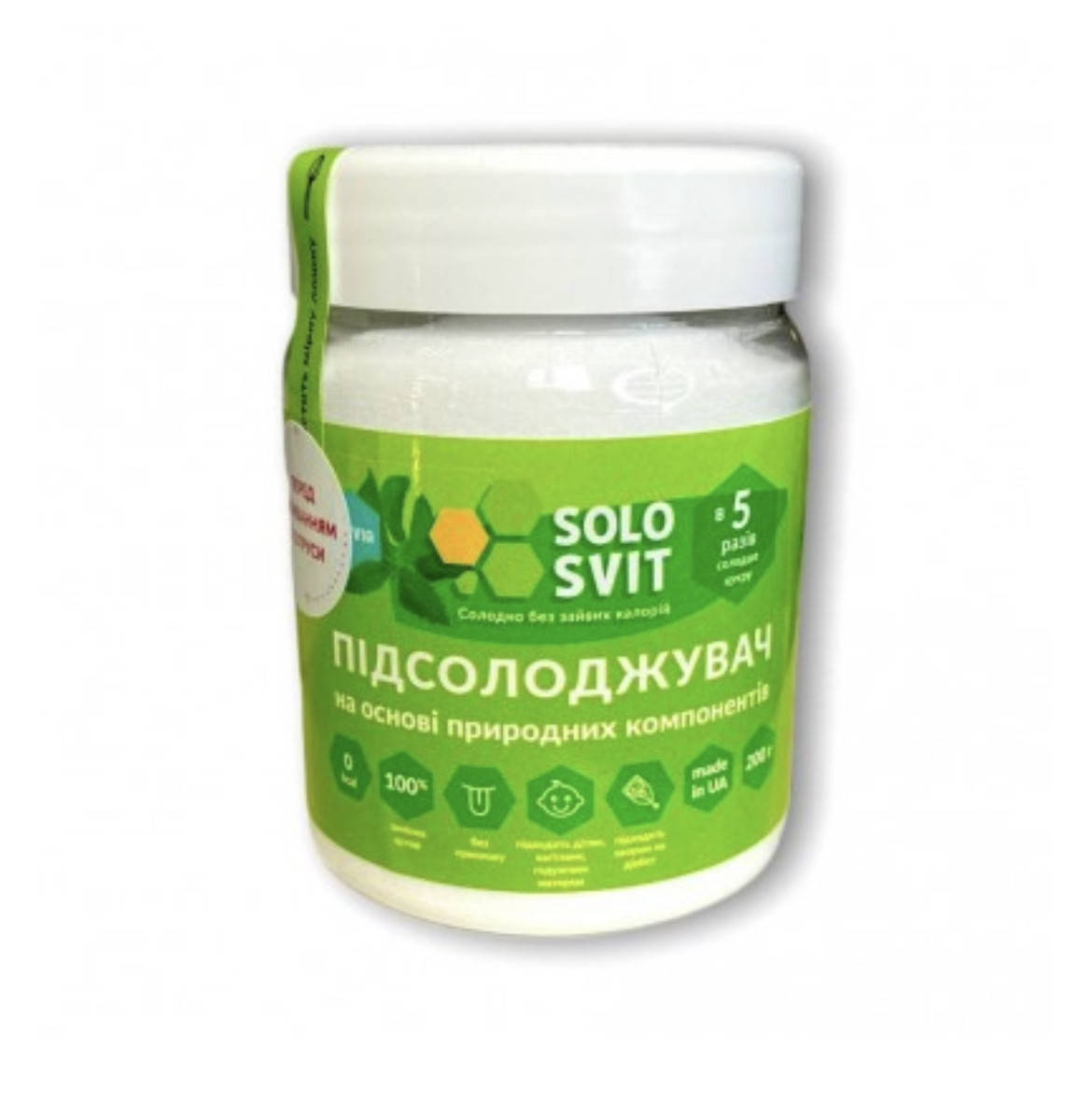 

Підсолоджувач "СолоСвит Stevia", банка 200г