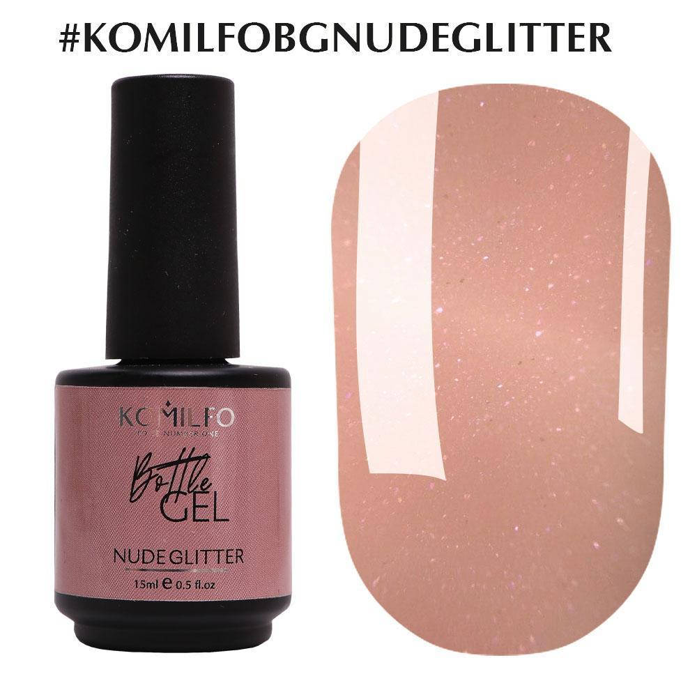 

Komilfo Bottle Gel Nude Glitter с кисточкой, 15 мл