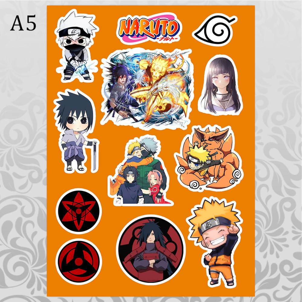 

Стикеры Аниме Naruto без порезки, Разные цвета