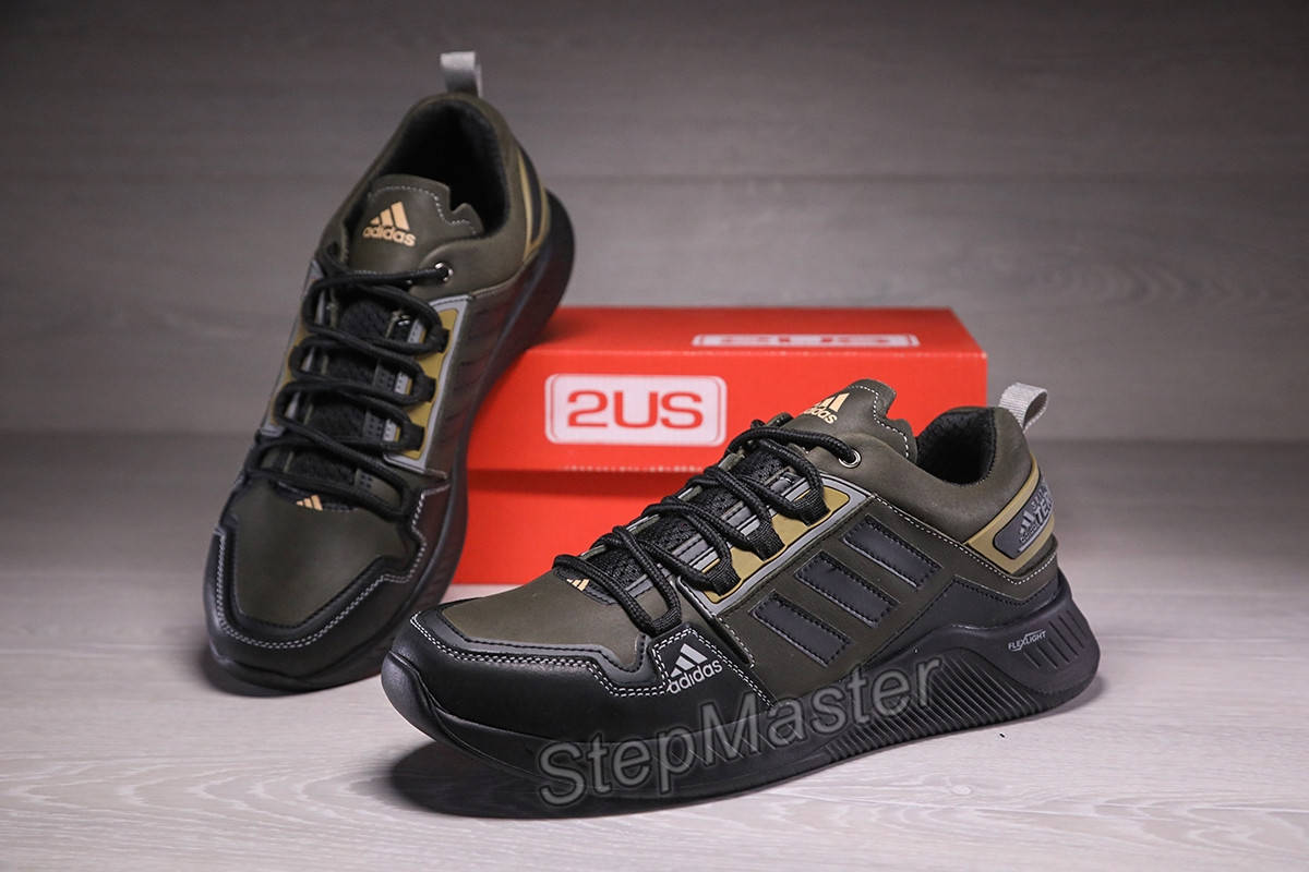

Мужские кожаные кроссовки Adidas Terrex Hikster Olive, Черный