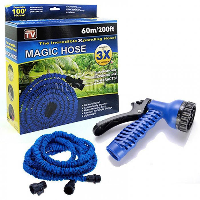 

Садовый шланг для полива Magic Hose 60 метров. Растягивающий шланг для полива. Усиленный шланг для полива 60м
