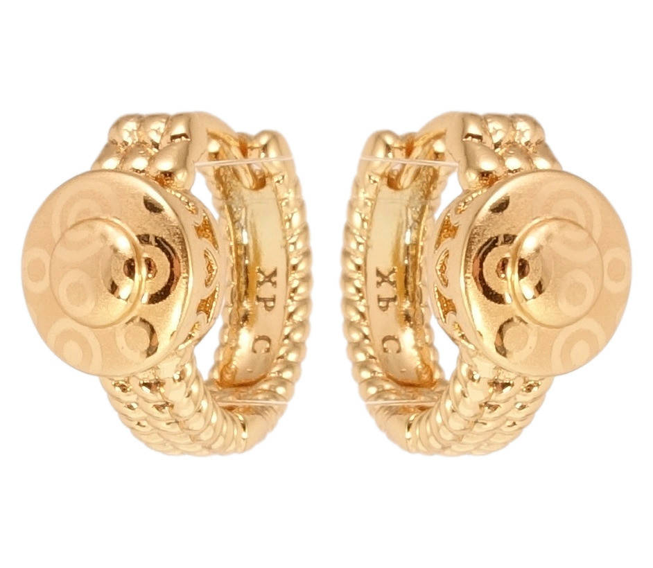 

Серьги Xuping Позолота 18K колечки "Декоративный орнамент с напылением"