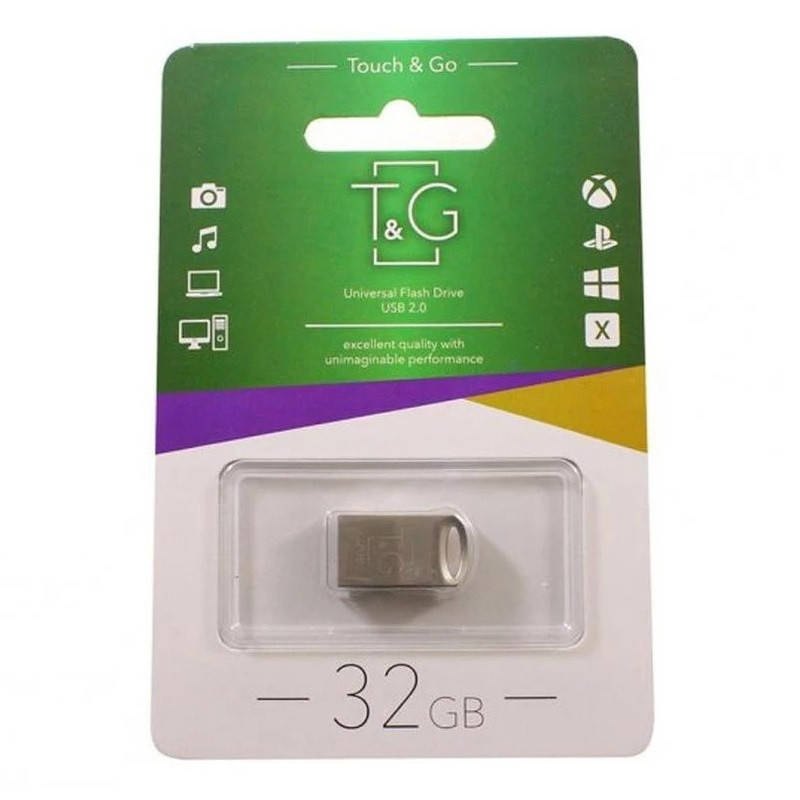 

Флеш-накопитель 32GB T&G 105 Metal series Silver, Серый