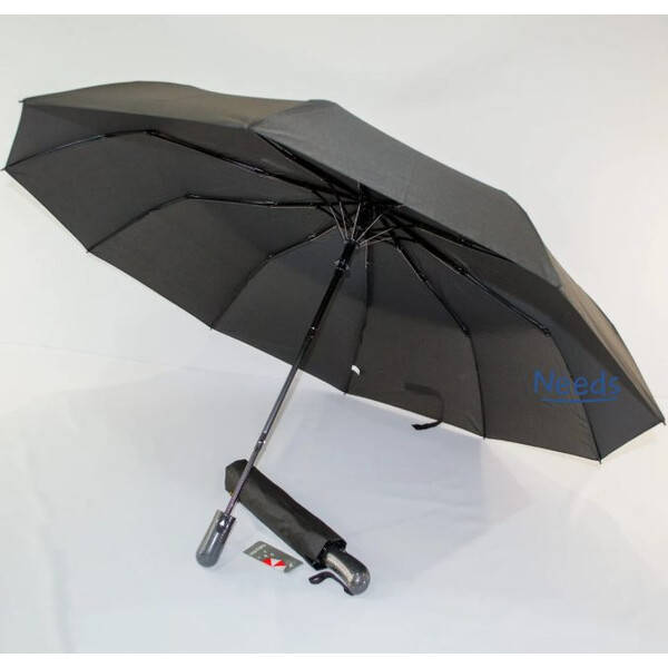 

Мужской зонт с большим куполом полуавтомат складной Feeling Rain 467 президентский Черный