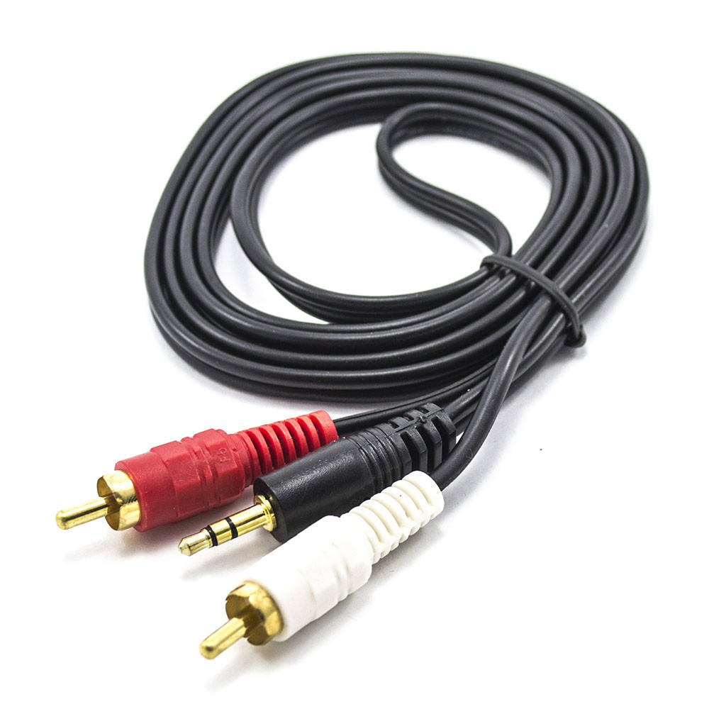 

Кабель переходник Aux 2 RCA тюльпан 1.5м Black, Разные цвета