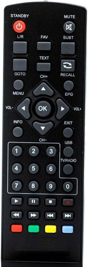 

Пульт для Т2 тюнера BRAVIS T21658, Черный