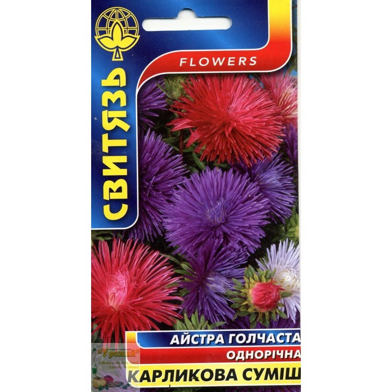 

Семена цветы Астра китайская игольчатая карликовая смесь, 0,3 г