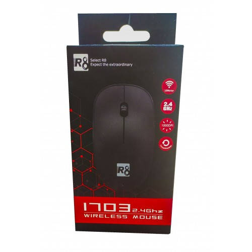 

Мышь беспроводная R8 1703 BLACK оптическая Mouse 2.4GHz 1000 dpi (100587), Черный