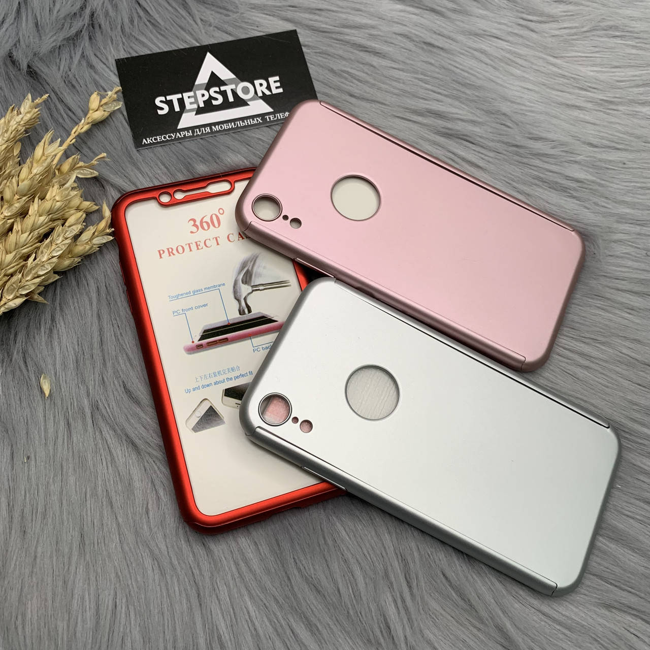 

Чехол 3 в 1 бампер 360 для Iphone XR 10R 6.1 защитное стекло в комплекте противоударный пластиковый