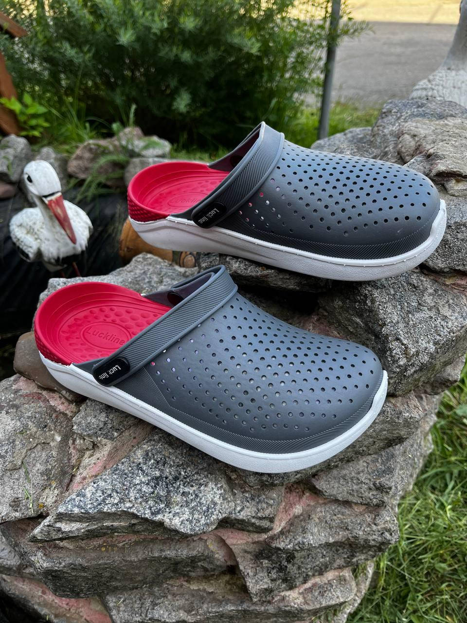 

Кроксы Crocs сабо мужские серые силиконовые, Серый