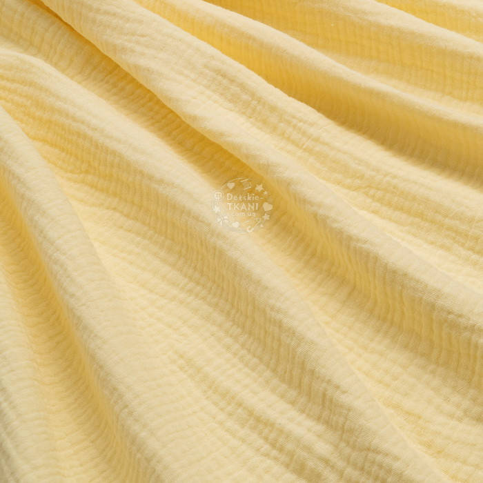 

Муслин однотонный двухслойный жатый, цвет лимонный, ширина 135 см