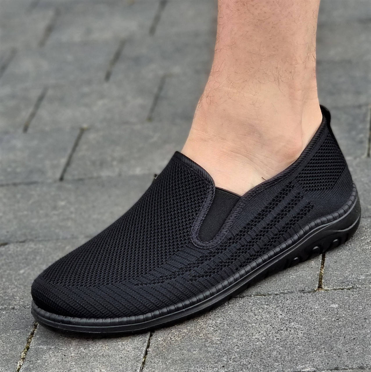 

Мокасины мужские черные летние легкие удобные (Код: 1958)