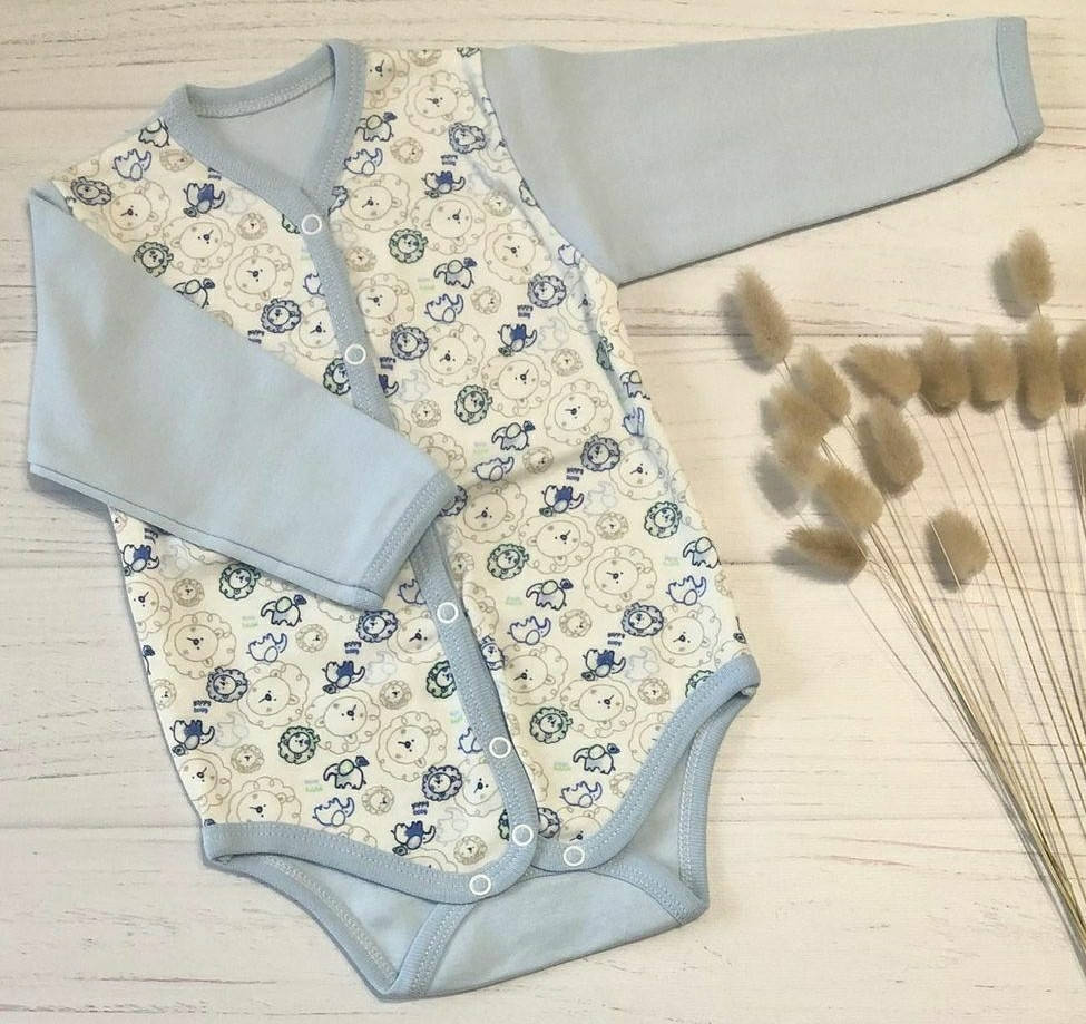 

Напівкомбінезон-боді, довгий рукав, в тканині інтерлок, 62 розмір