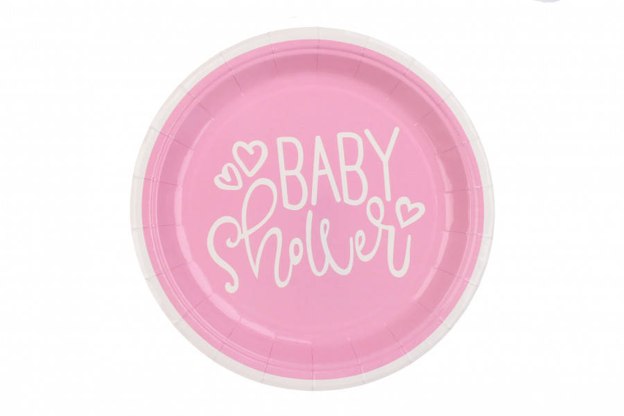 

Тарелки 8 шт./уп. (18см.) в стиле "Baby Girl" baby shower и Гендер Пати девочка