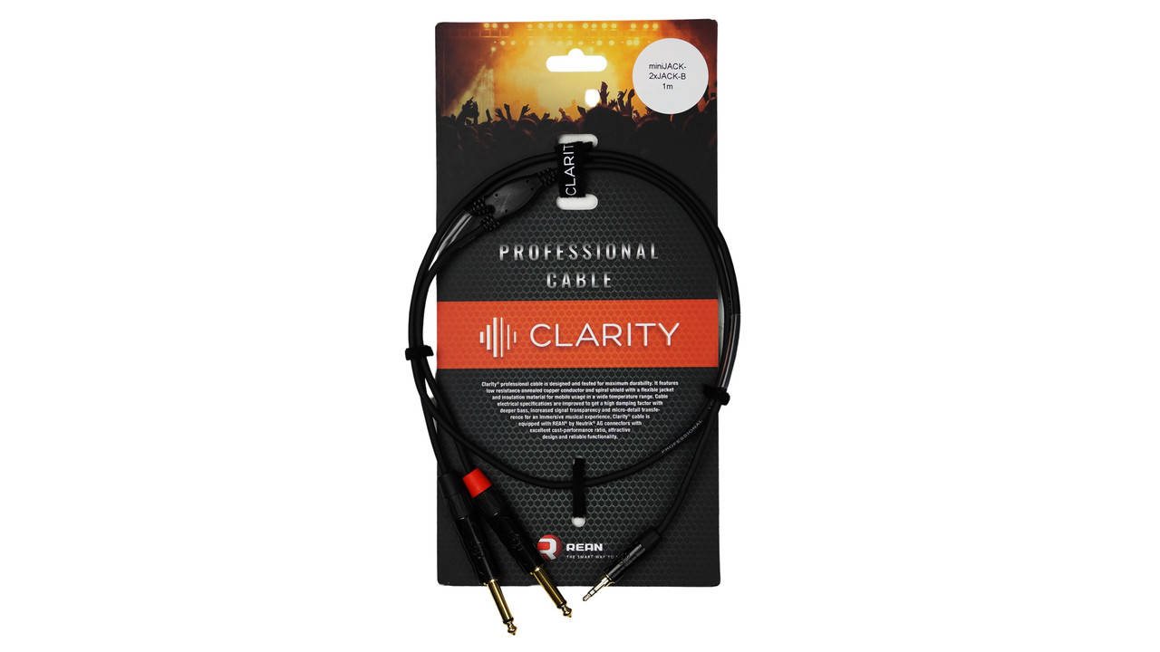 

Готовый коммутационный кабель CLARITY miniJACK-2xJACK-B/1m
