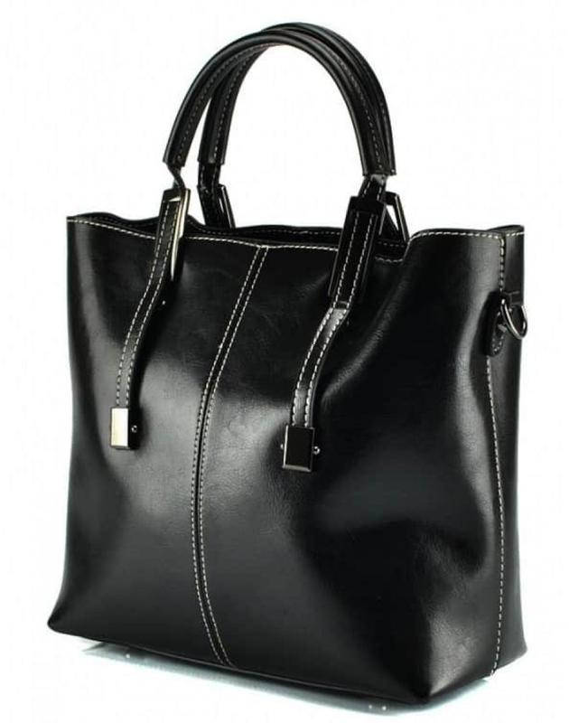 

Женская кожаная черная сумка, Черный