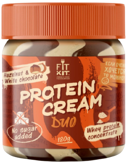 

Протеиновая паста FIT KIT Protein Cream DUO Фундук-Белый Шоколад (180 грамм)