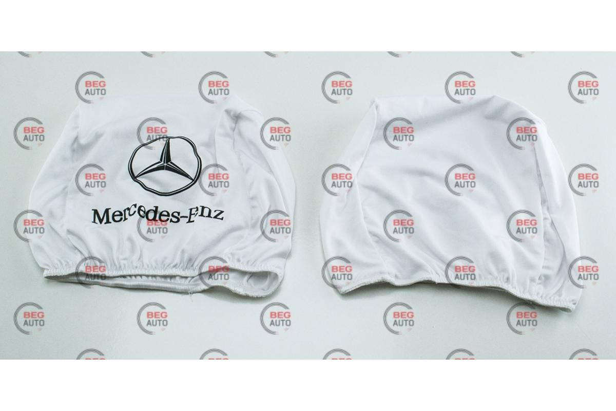 

Чехлы на подголовники белые (2 шт) MERCEDES