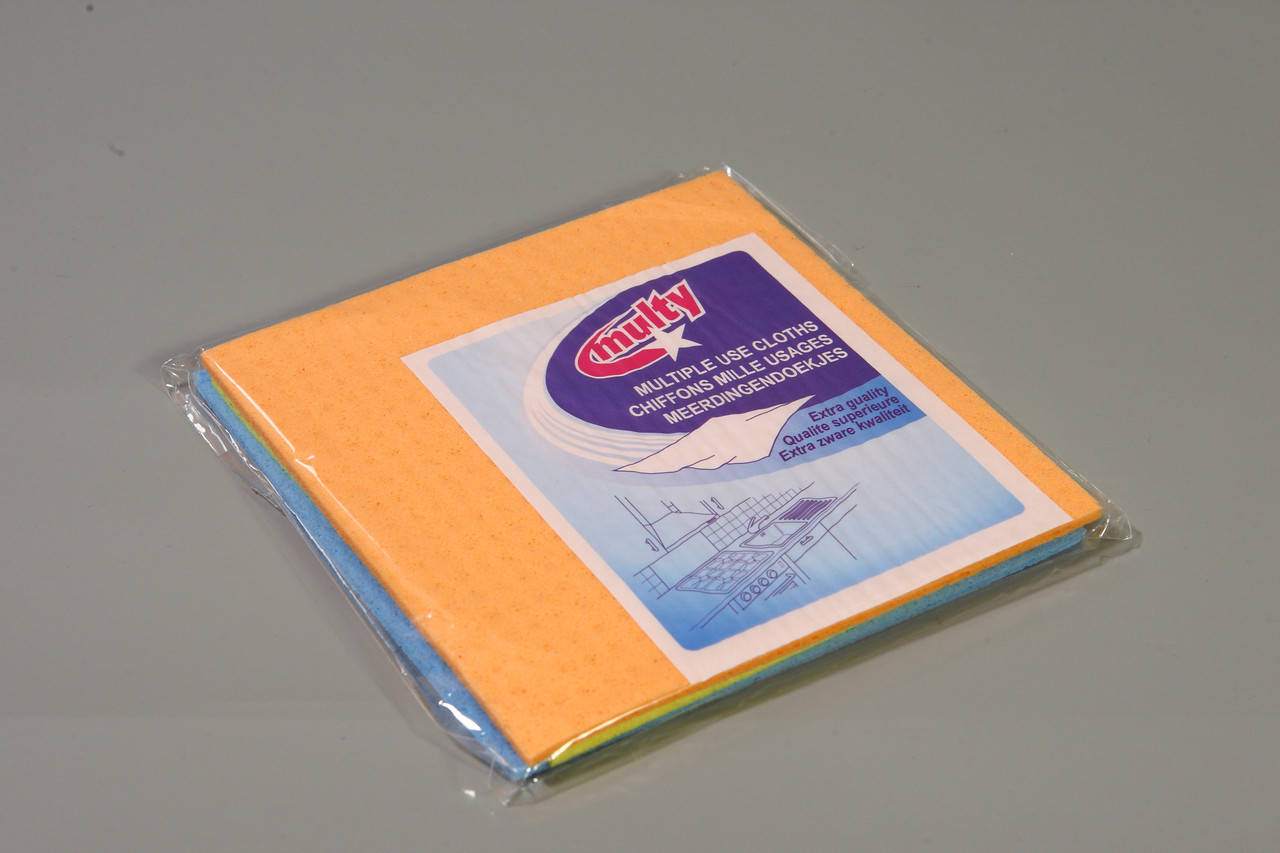 

Ганчірка "прорезинена" 16х16 см (3 шт.), Разные цвета