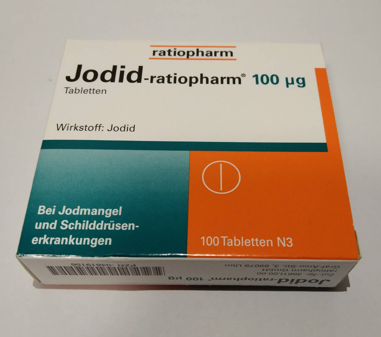 

Йодид, калію йодид, Jodid 100 мкг, таблетки 100 шт