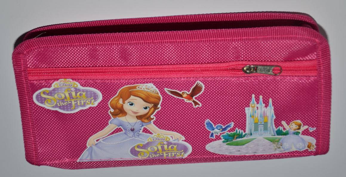 

Пенал-косметичка 2 молнии "Sofia" 20.5x9.5x4 см, Разные цвета