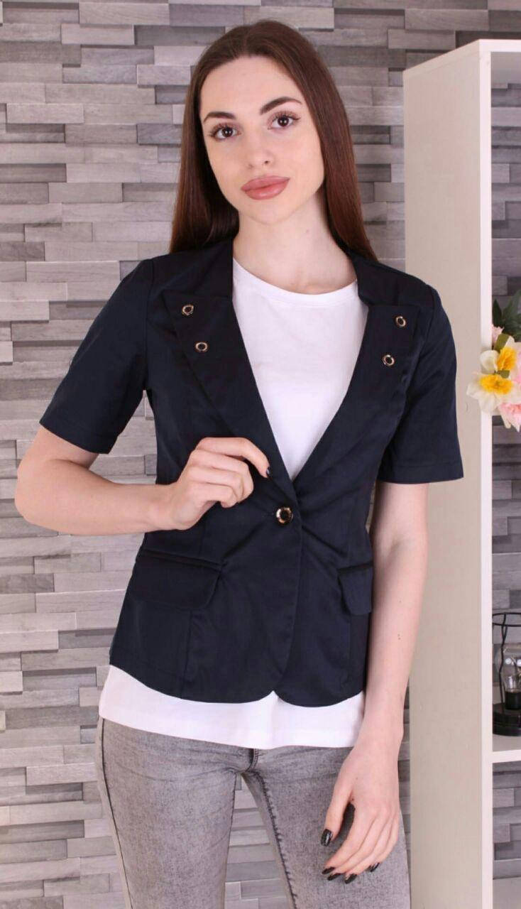 

Женский пиджак с коротким рукавом черный 542 48