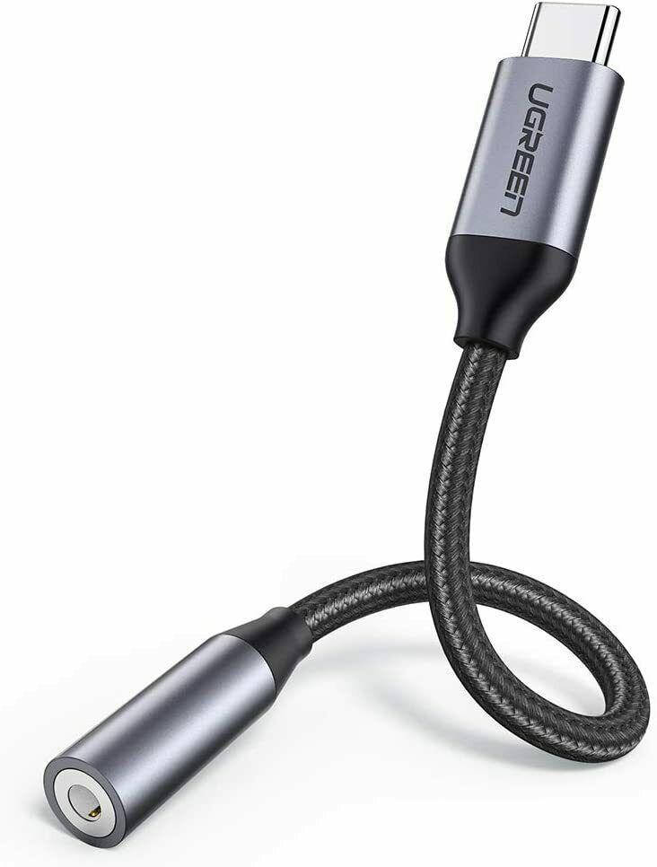 

Переходник для наушников 15см UGREEN USB-C Type-C to 3.5mm Aux Audio Jack - Алюминиевый корпус, Черный