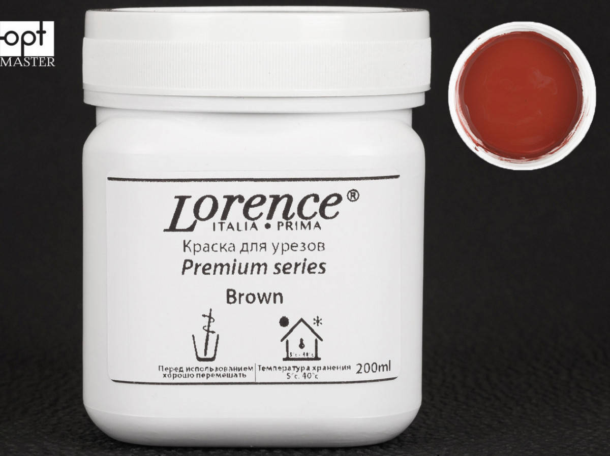 

Краска коричневая для урезов Premium Series (Lorence) 200 г, Коричневый