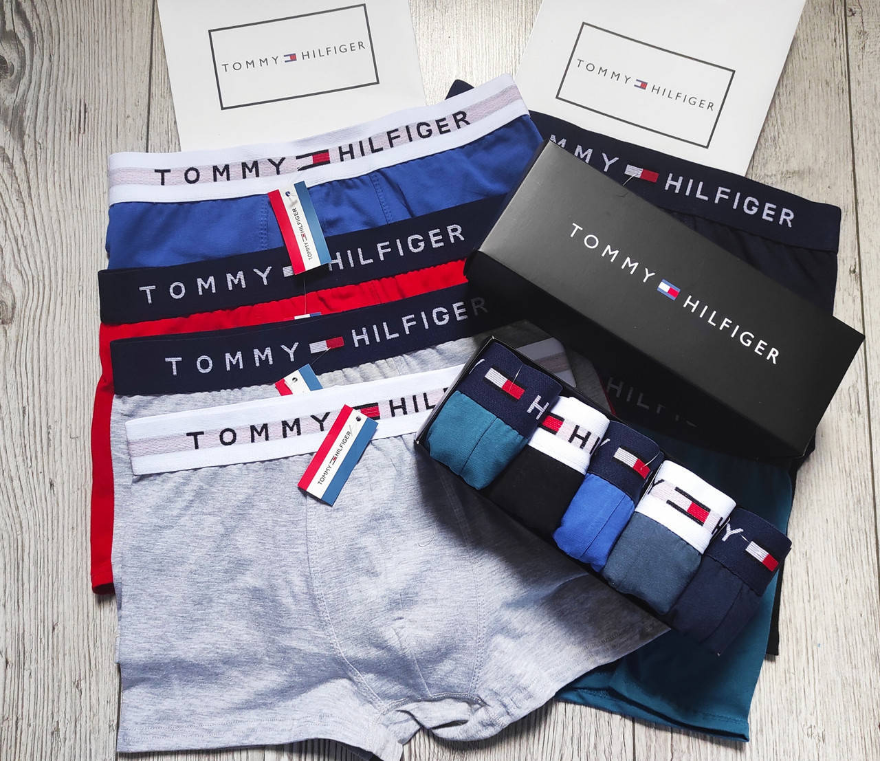 

Набор мужских трусов / чоловічі боксери Tommy Hilfiger ( 5 шт/уп ), Разные цвета