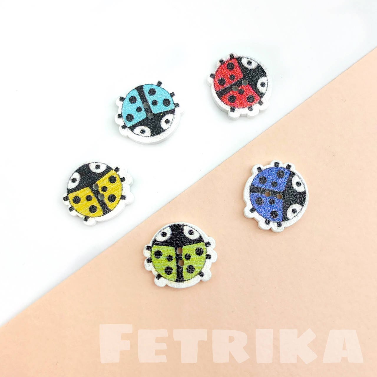 

Пуговицы "Божьи коровки 2" деревянные,1,5*1,7 см, МИКС, Разные цвета