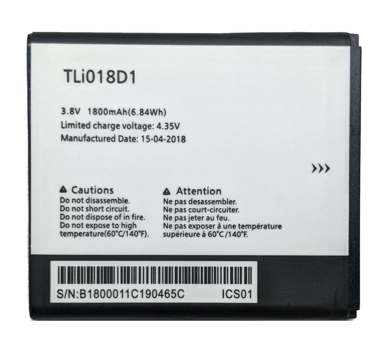 

Аккумулятор Alcatel TLi018D1 One Touch Pop C3 4033D / 5015X / 5015D / D5 5038D